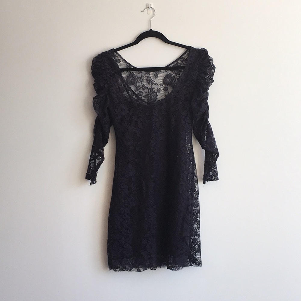 Navy Zara lace dress